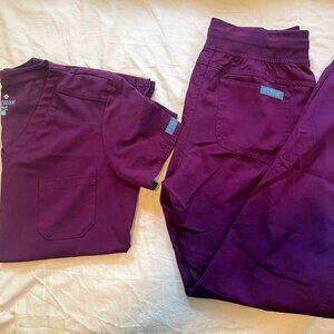 Med Couture V-Neck Scrub Top and Jogger Pants